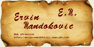 Ervin Mandoković vizit kartica